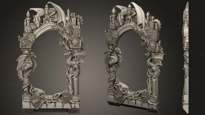High reliefs and bas-reliefs of fantasy (La porte, GRLFF_0177) 3D models for cnc