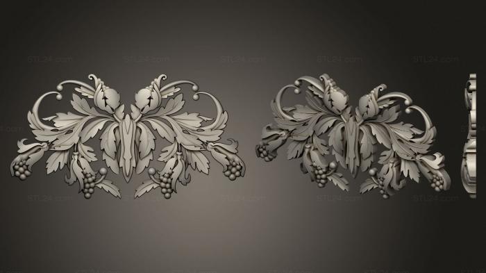 Горельефы и барельефы фэнтези (Растительный декор, GRLFF_0195) 3D модель для ЧПУ станка