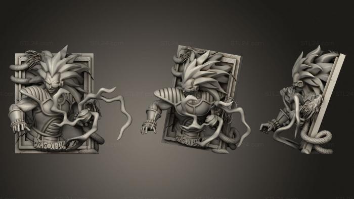 Горельефы и барельефы фэнтези (Raditz Dragon Ball Z, GRLFF_0199) 3D модель для ЧПУ станка
