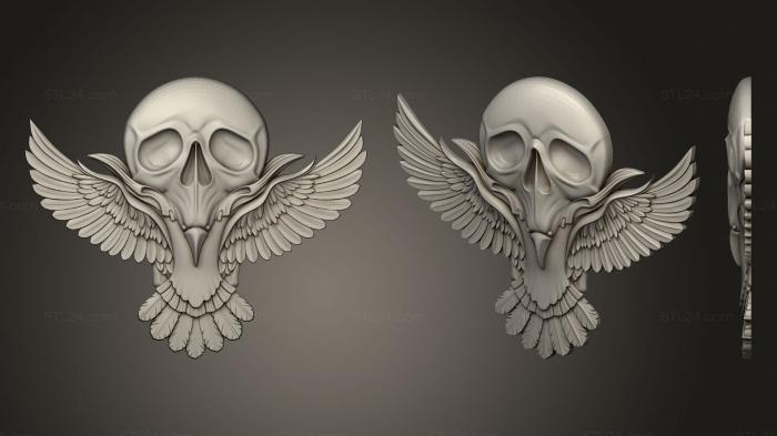 High reliefs and bas-reliefs of fantasy (Raven Skull 2, GRLFF_0200) 3D models for cnc