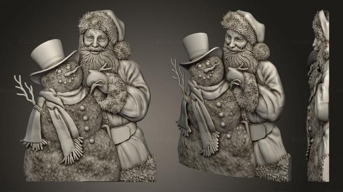 High reliefs and bas-reliefs of fantasy (Santa and Snowman, GRLFF_0206) 3D models for cnc