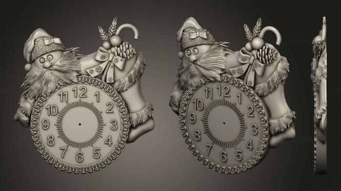High reliefs and bas-reliefs of fantasy (Santa Clock, GRLFF_0212) 3D models for cnc