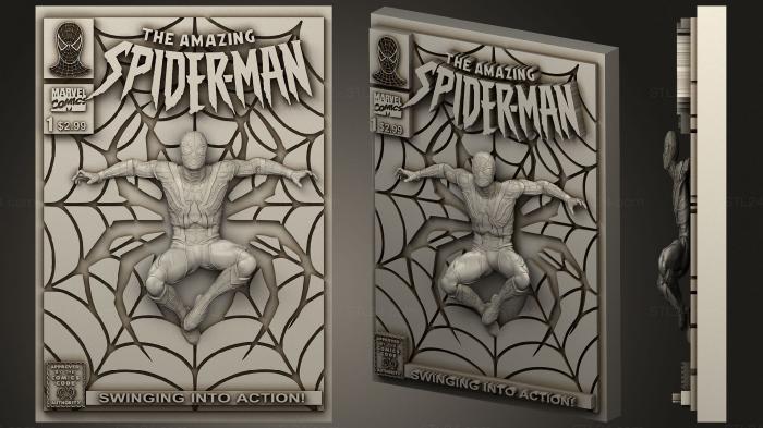 High reliefs and bas-reliefs of fantasy (SPIDERMAN CVR, GRLFF_0218) 3D models for cnc
