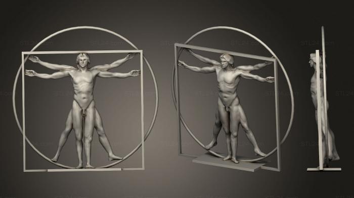 High reliefs and bas-reliefs of fantasy (The vitruvian man sculpture at belgrave square london 1, GRLFF_0221) 3D models for cnc