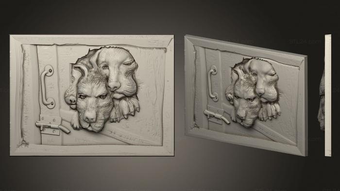 High reliefs and bas-reliefs of fantasy (Three dog true door, GRLFF_0222) 3D models for cnc