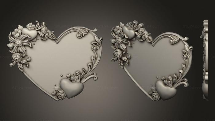 Горельефы и барельефы фэнтези (Рамка для фотографий на день Святого Валентина gk, GRLFF_0229) 3D модель для ЧПУ станка