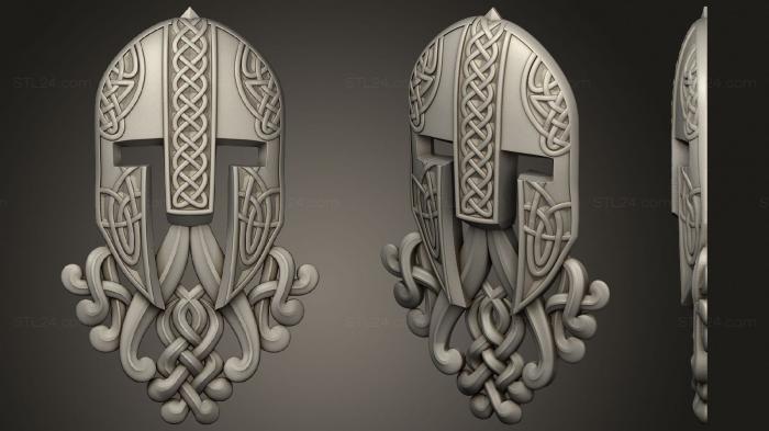 High reliefs and bas-reliefs of fantasy (Viking head, GRLFF_0238) 3D models for cnc