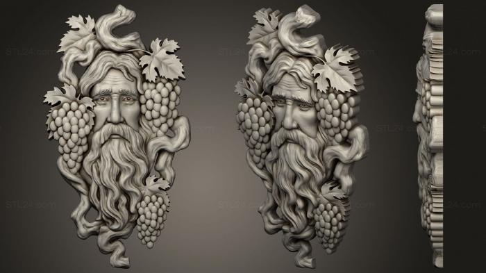High reliefs and bas-reliefs of fantasy (Man with grapes on his head, GRLFF_0263) 3D models for cnc