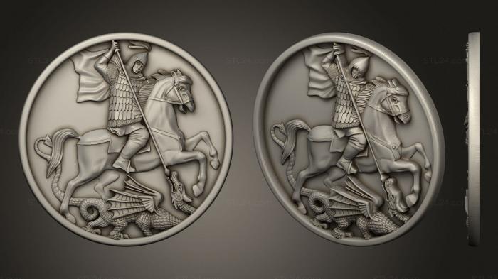 High reliefs and bas-reliefs of fantasy (Saint George, GRLFF_0266) 3D models for cnc