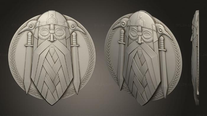 High reliefs and bas-reliefs of fantasy (Thor head and sword, GRLFF_0271) 3D models for cnc