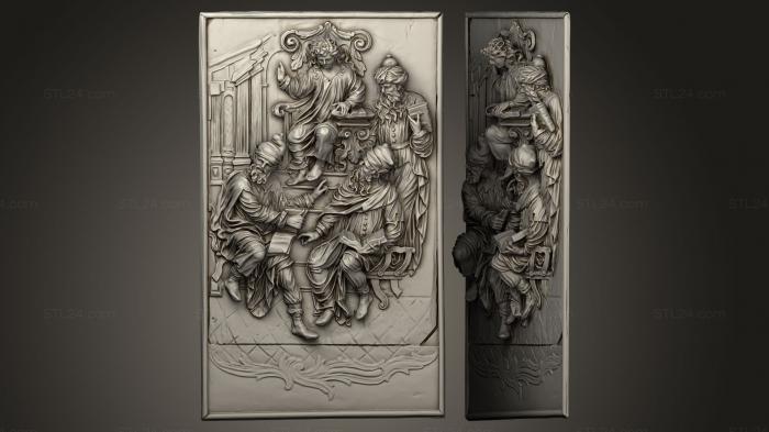 High reliefs and bas-reliefs, historical and religious (Christ among the Doctors, GRLFH_0007) 3D models for cnc