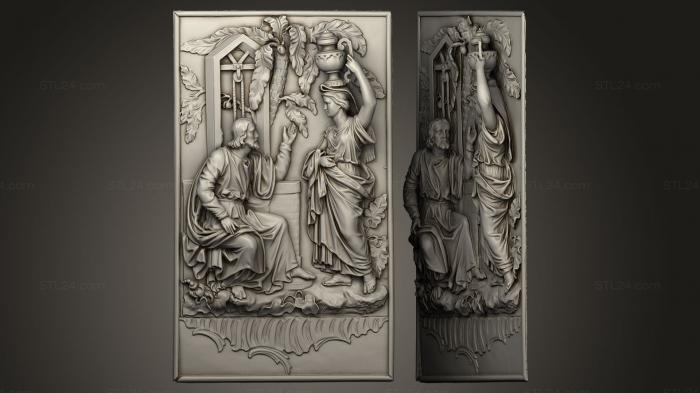 High reliefs and bas-reliefs, historical and religious (Christ and the Samaritan, GRLFH_0008) 3D models for cnc