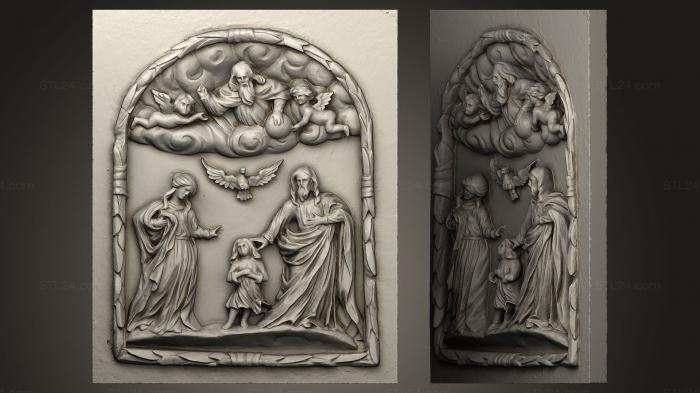 Горельефы и барельефы исторические и религиозные (Иисус с девушкой и женщиной, GRLFH_0053) 3D модель для ЧПУ станка