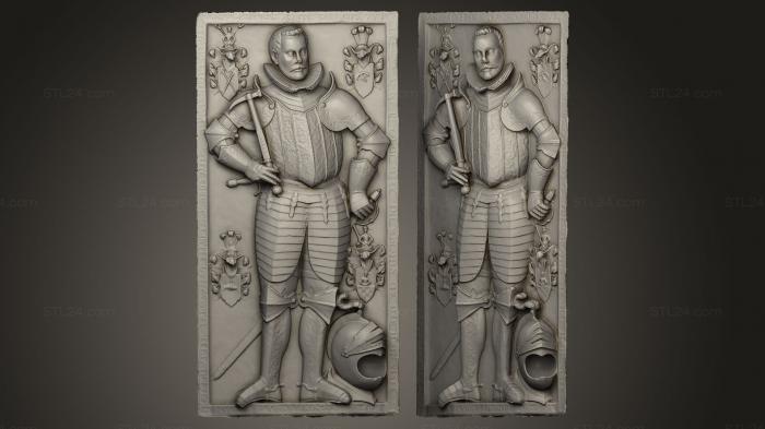Горельефы и барельефы исторические и религиозные (Эпитафия Иоахима фон Калькройта 1591 г., GRLFH_0054) 3D модель для ЧПУ станка