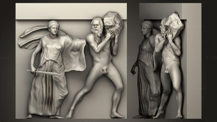 High reliefs and bas-reliefs, historical and religious (Metope East 12 Restored Parthenon, GRLFH_0070) 3D models for cnc