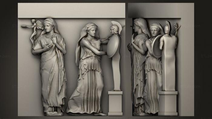 High reliefs and bas-reliefs, historical and religious (Metope North 25 Restored Parthenon, GRLFH_0074) 3D models for cnc