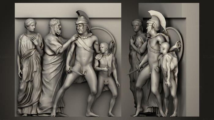 High reliefs and bas-reliefs, historical and religious (Metope North 28 Restored Parthenon, GRLFH_0076) 3D models for cnc