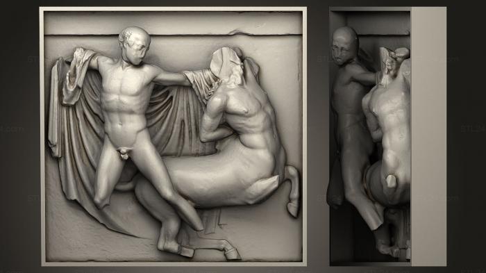 High reliefs and bas-reliefs, historical and religious (Metope South 27 Parthenon20 PRAVKA, GRLFH_0097) 3D models for cnc