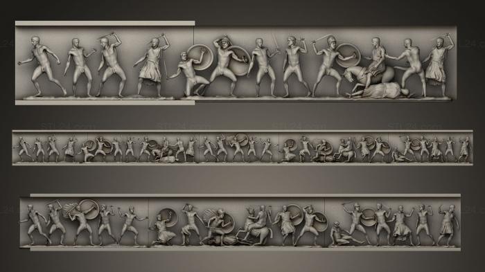 High reliefs and bas-reliefs, historical and religious (North frieze Temple of Athena Nike, GRLFH_0107) 3D models for cnc