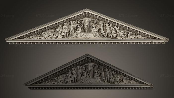 Горельефы и барельефы исторические и религиозные (Фронтон Пантон Париж, GRLFH_0109) 3D модель для ЧПУ станка