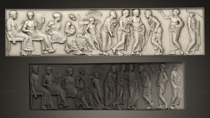 High reliefs and bas-reliefs, historical and religious (Parthenon East Frieze Part 4, GRLFH_0111) 3D models for cnc