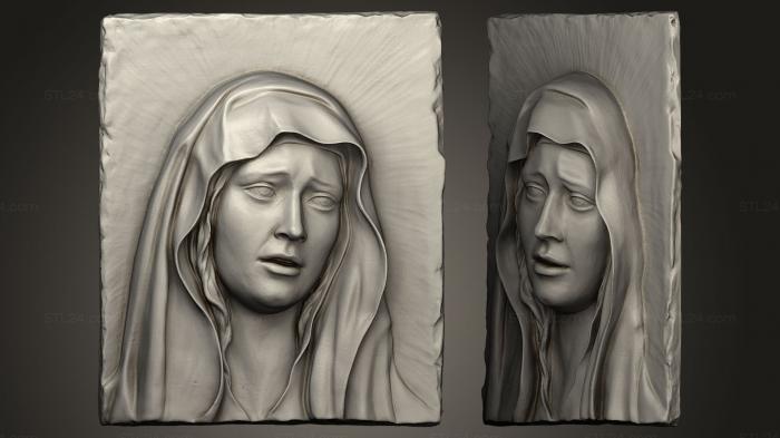 High reliefs and bas-reliefs, historical and religious (Relieve Virgen Dolorosa, GRLFH_0133) 3D models for cnc