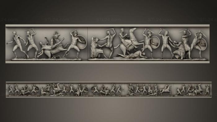High reliefs and bas-reliefs, historical and religious (South frieze Temple of Athena Nike, GRLFH_0149) 3D models for cnc