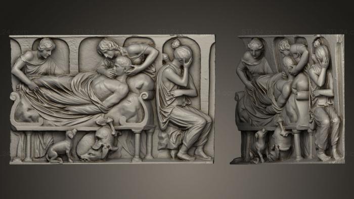 High reliefs and bas-reliefs, historical and religious (The death of the Greek hero Meleager, GRLFH_0173) 3D models for cnc