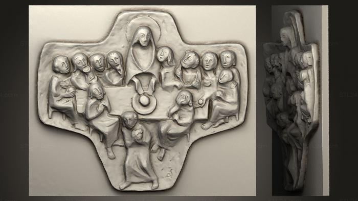 Горельефы и барельефы исторические и религиозные (Тайная вечеря упрощеный стиль, GRLFH_0175) 3D модель для ЧПУ станка