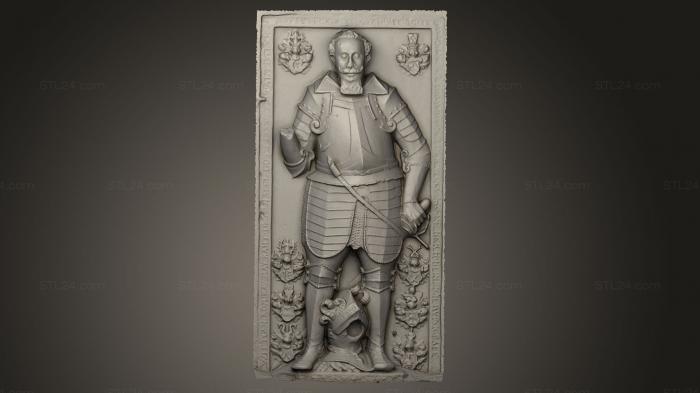 Горельефы и барельефы исторические и религиозные (Надгробие 16 века, GRLFH_0182) 3D модель для ЧПУ станка