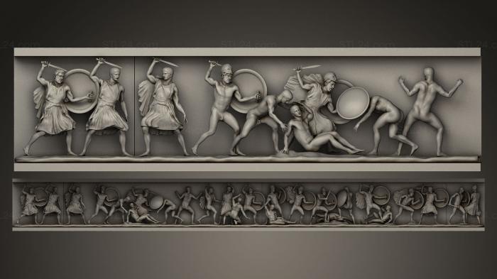High reliefs and bas-reliefs, historical and religious (West frieze Temple of Athena Nike restored, GRLFH_0192) 3D models for cnc