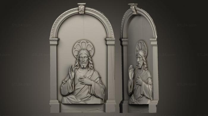 High reliefs and bas-reliefs, historical and religious (Wooden bas relief of Jesus from the Pulpit, GRLFH_0194) 3D models for cnc