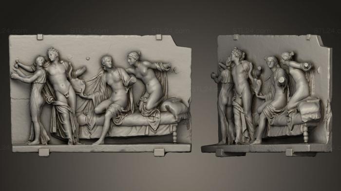 High reliefs and bas-reliefs, historical and religious (Alcibiades with hetaira, GRLFH_0199) 3D models for cnc