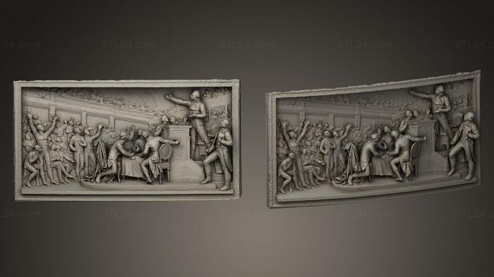 High reliefs and bas-reliefs, historical and religious (Abolition of the royalty, GRLFH_0211) 3D models for cnc