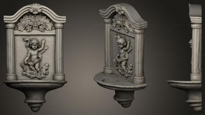 Горельефы и барельефы исторические и религиозные (Настенный орнамент Ангела, GRLFH_0221) 3D модель для ЧПУ станка