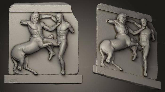 High reliefs and bas-reliefs, historical and religious (Centaur and Lapith Metope, GRLFH_0240) 3D models for cnc