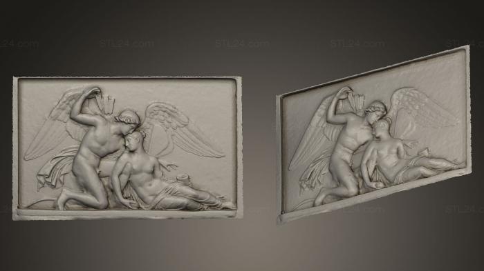 High reliefs and bas-reliefs, historical and religious (Cupid revives Psyche_2, GRLFH_0255) 3D models for cnc