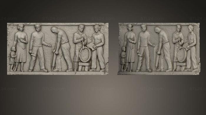 High reliefs and bas-reliefs, historical and religious (Drei Relieftafeln133, GRLFH_0261) 3D models for cnc