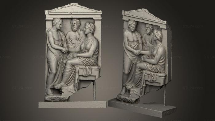 High reliefs and bas-reliefs, historical and religious (Grave relief for Philostrate, GRLFH_0276) 3D models for cnc