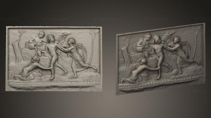 High reliefs and bas-reliefs, historical and religious (Hylas and the Water Nymphs, GRLFH_0292) 3D models for cnc