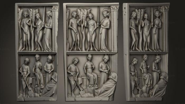 Горельефы и барельефы исторические и религиозные (Диптих из слоновой кости Райский сад, GRLFH_0294) 3D модель для ЧПУ станка