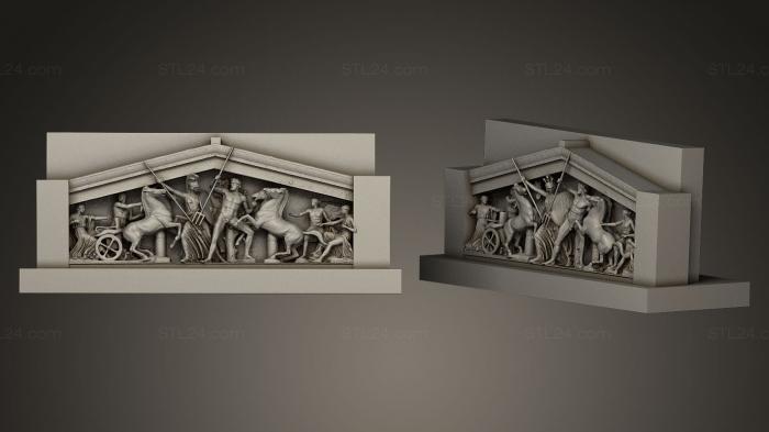 Горельефы и барельефы исторические и религиозные (Западный фронтон Парфенона в Нэшвилле, GRLFH_0322) 3D модель для ЧПУ станка