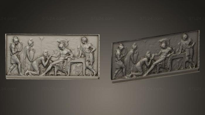High reliefs and bas-reliefs, historical and religious (Priamos pray Achilleus about Hectors body, GRLFH_0345) 3D models for cnc