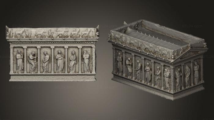 Горельефы и барельефы исторические и религиозные (Саркофаг из Сидона Ливан, GRLFH_0361) 3D модель для ЧПУ станка