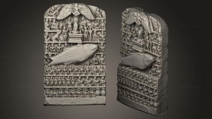 Горельефы и барельефы исторические и религиозные (Скульптурная плита из песчаника с изображением Матсьи, GRLFH_0364) 3D модель для ЧПУ станка
