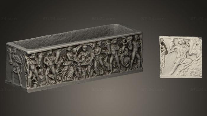 High reliefs and bas-reliefs, historical and religious (Season sarcophagus with portrait, GRLFH_0366) 3D models for cnc