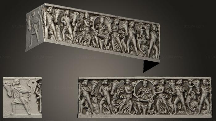 High reliefs and bas-reliefs, historical and religious (Season sarcophagus with portrait_2, GRLFH_0367) 3D models for cnc