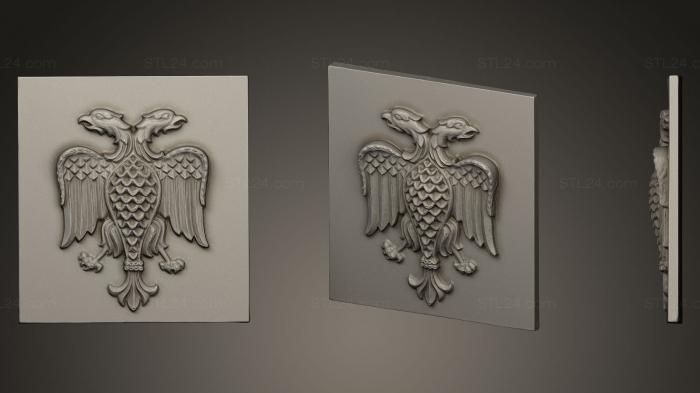 High reliefs and bas-reliefs, historical and religious (Serbian heraldic symbol, GRLFH_0368) 3D models for cnc