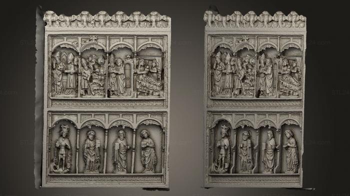 High reliefs and bas-reliefs, historical and religious (The Boeslunde Altarpiece left panel, GRLFH_0384) 3D models for cnc