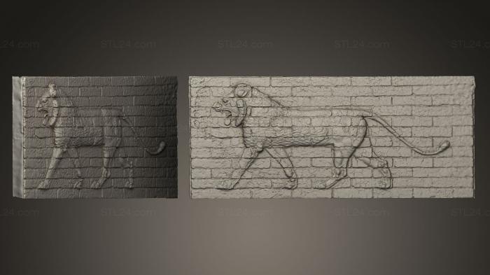 High reliefs and bas-reliefs, historical and religious (The lion of Goddess Ishtar, GRLFH_0388) 3D models for cnc